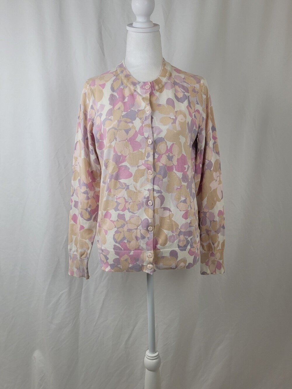 Tommy Hilfiger Floral Button-Up Cardigan in Pink, Beige, Cream
